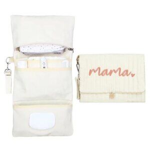 Baby Stroller Organizer Diaper Bag Quilted Waterproof Travel Mama Cream